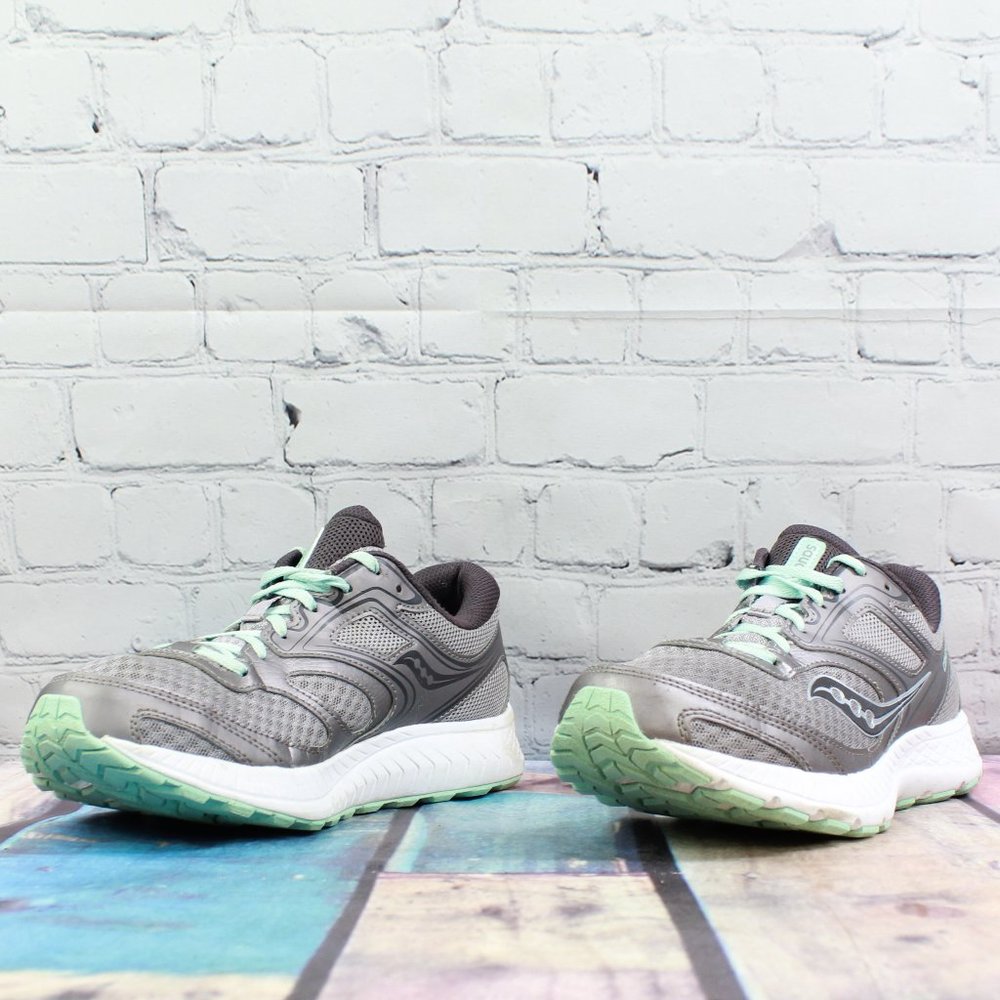 Saucony Versafoam Cohesion 12 Gray Leather Mesh Running Shoes Size 9.5 - Picture 2 of 9